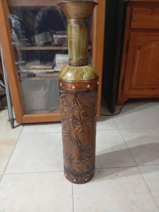 Jarrón Grande de Hojalata Artesanal
