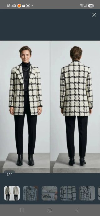 Chaqueta de cuadros blanco y negro