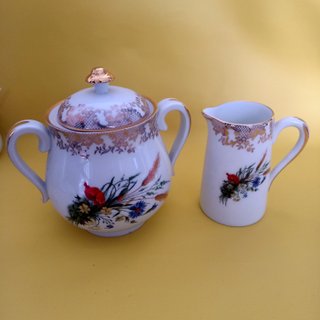 Azucarero y Jarra de Porcelana Limoges