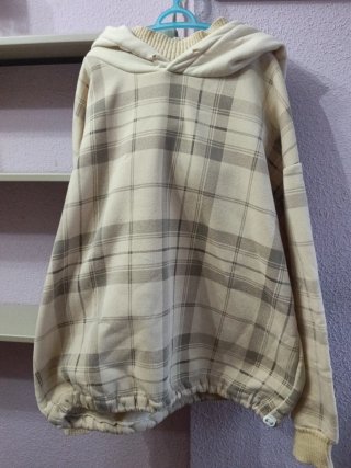 Sudadera con Capucha Estampado Cuadros