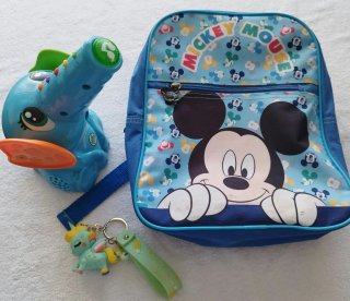 3 juguetes azul Mochila Mickey Elefante LeapFrog +