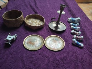 Lote de objetos decorativos variados