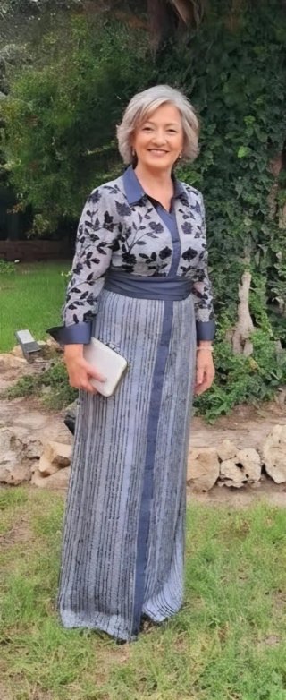 Vestido de fiesta Rosa Clará azul marino T.42