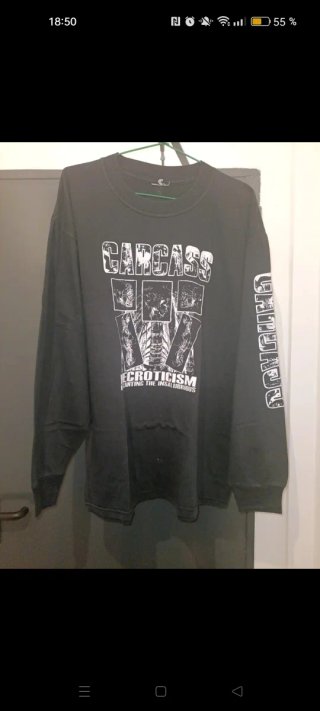 Camiseta manga larga Carcass, original de los 90