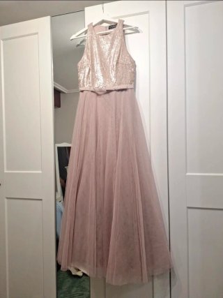Vestido largo de fiesta rosa