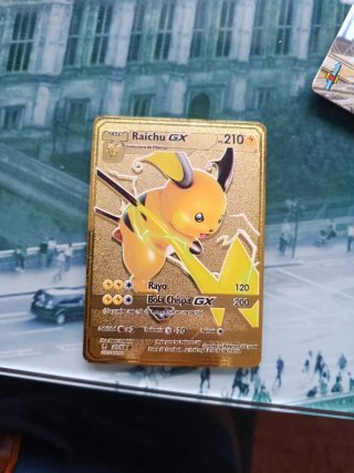 Carta Pokémon Metálica Raichu GX (Réplica)