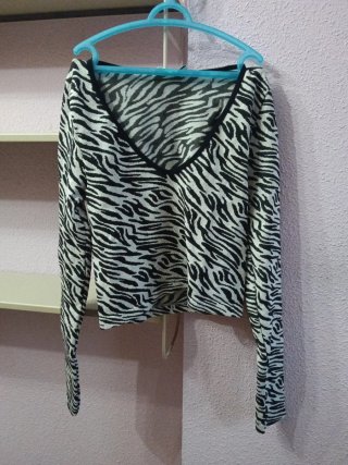 Top de Manga Larga Estampado Animal