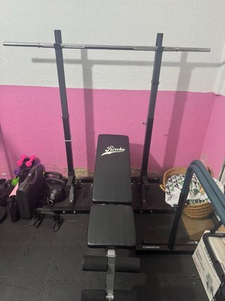 Banco de Pesas Ajustable con Soporte 2 Barras