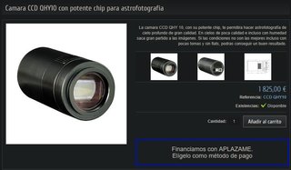 Cámara CCD QHY10 Astrofotografía Refrigerada