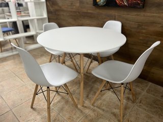 Mesa Redonda 100cm Nordica + 4 Sillas Nuevo