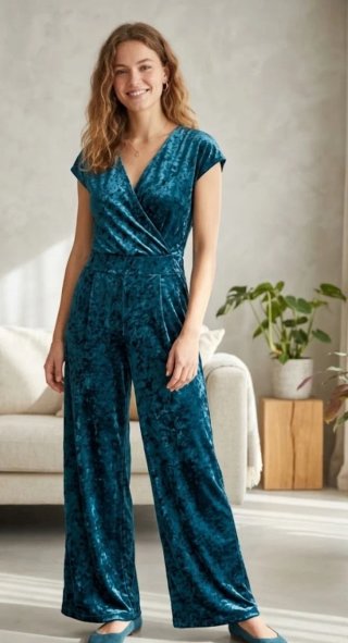 Mono de Terciopelo Azul Petróleo