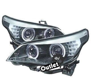 HG FAROS XENON BMW E60 E61 07-10 OJOS ANGEL NEGRO CLARO R026