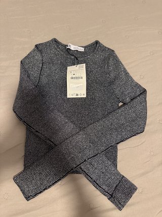 Top Metalizado Zara Talla S