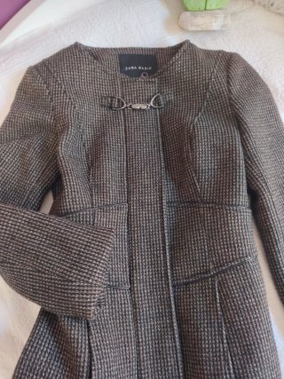 Abrigo Zara Basic Marrón