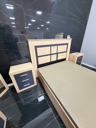 Cabecero Dormitorio con Diseño Madera y Gris
