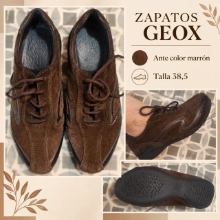 Zapatos Geox de Ante y piel Marrón Talla 38,5
