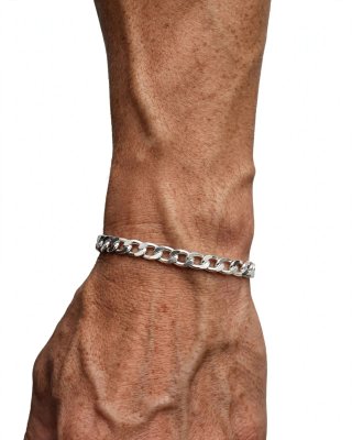 Pulsera Cubana Plata 925 Diamantada 20cm