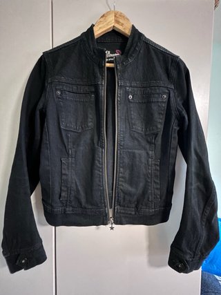 Chaqueta Vaquera Negra Estilo Biker T38