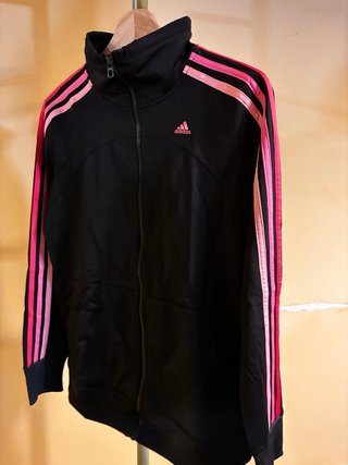 Chaqueta Chándal Retro Adidas Negra y Rosa