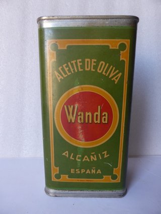ANTIGUA LATA DE ACEITE DE OLIVA.WANDA-ALCAÑIZ