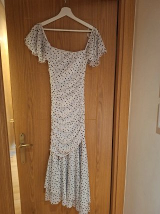 Vestido Zara Blanco con Lunares nuevo con etiqueta
