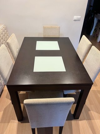 Mesa de Comedor Extensible Madera Wengué