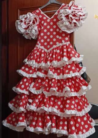 Vestido de Sevillana Rojo con Lunares