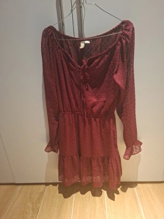 Vestido Plumetti H&M granate