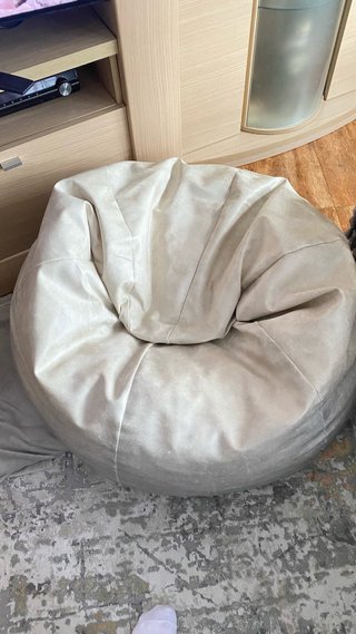 Puf de Piel Beige