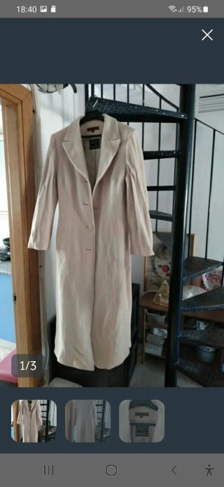 Abrigo de vestir largo beige Fornarina