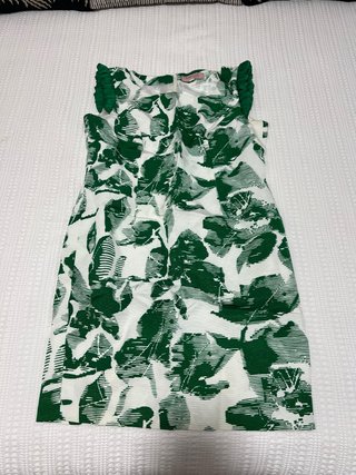 Vestido Tintoretto Estampado Verde y Blanco