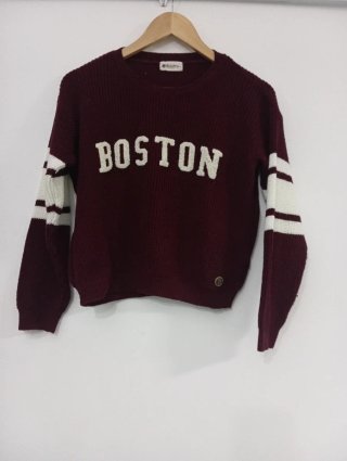 Jersey Boston Burdeos y Blanco