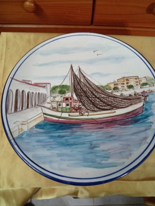 Plato Decorativo Pintado a Mano - Benicarló