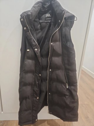 Chaleco largo acolchado Zara negro