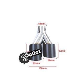 HG COLA ESCAPE SALIDA DOBLE UNIVERSAL 2x 89MM ACERO INOX NEG