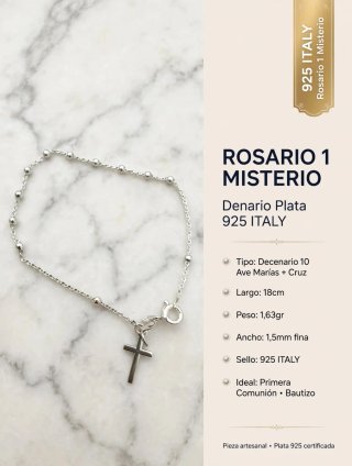 Pulsera Rosario de Plata 925