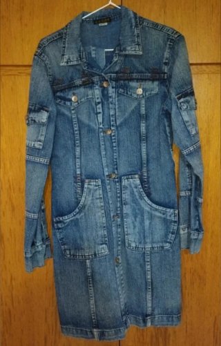 Chaquetón vaquero recto azul XL