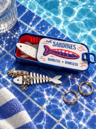 Joyero de Viaje con Diseño de Sardinas