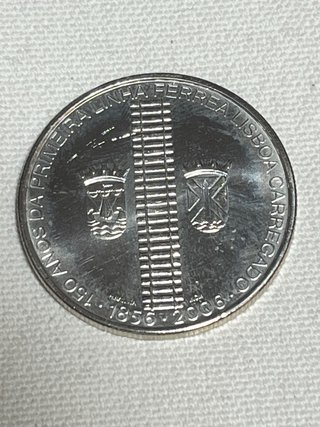 Moneda 8 Euros Portugal Ferrocarril 2006