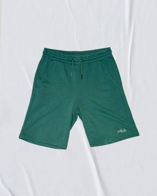 FILA Shorts Verde Oscuro – Logo Bordado – Talla S