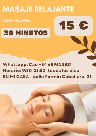 Masaje relajante para mujeres