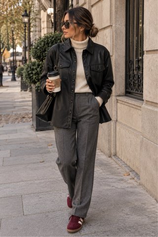 Sobrecamisa efecto piel Stradivarius