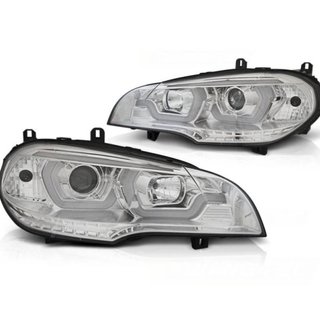 Faros LED DRL Tubelight Cromados para BMW X5 E70 2