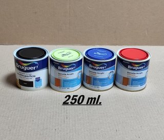 Lote 4 Botes Esmalte Acrílico Bruguer 250ml