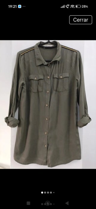 Camisa de niña verde oliva