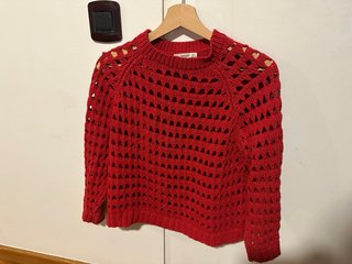 Jersey Mango Rojo calado talla S
