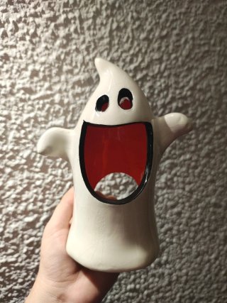 Portavelas Fantasma de Cerámica