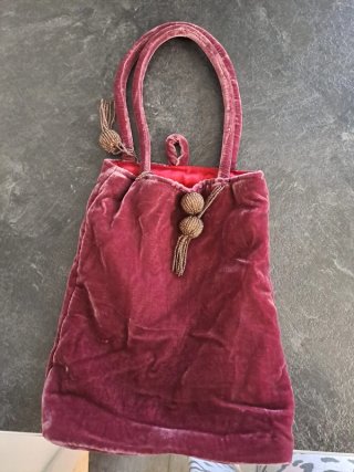 Borsa a spalla vintage Medegriffe in velluto
