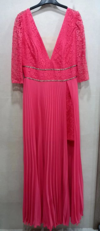 Vestido largo de fiesta Esthefan rosa