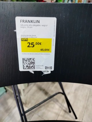 2 Sillas Altas Plegables IKEA Franklin
